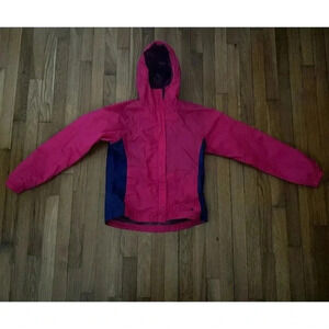 Columbia Rain Jacket Hooded Youth Girls Omni Shield Windbreaker Pink Size L